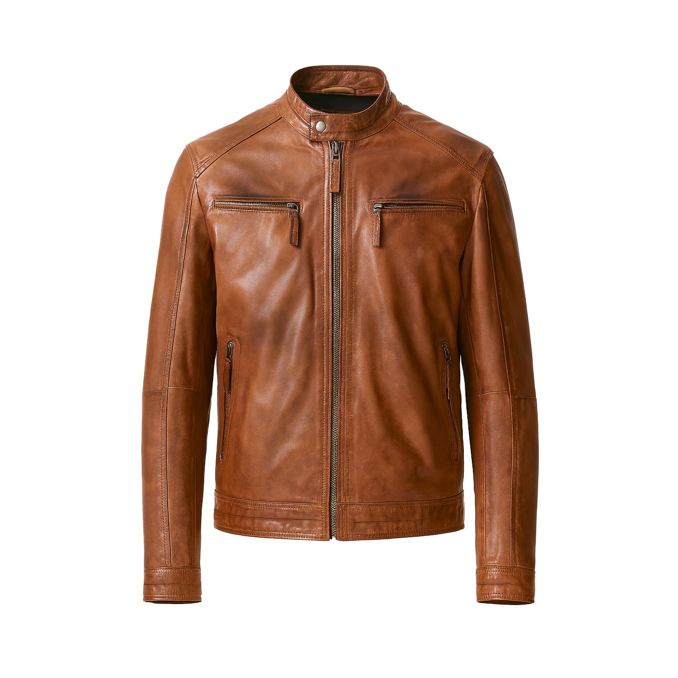 Zerimar Chaqueta hombre - Chaqueta de cuero hombre - Cazadora piel hombre - Chaqueta hombre piel - Chaqueta casual Hombre - Chaqueta cuero hombre