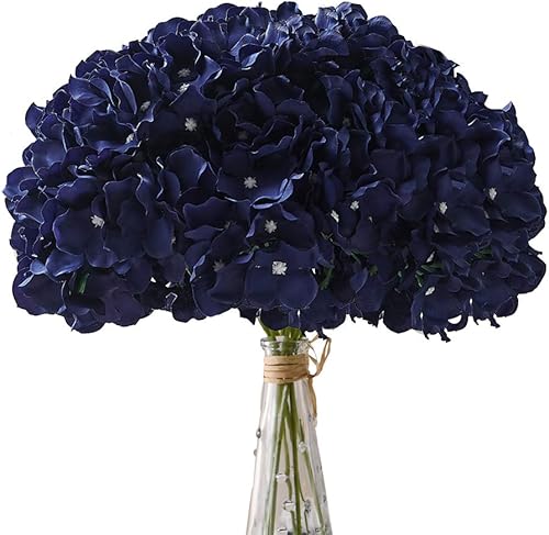 Aviviho - Hortensias de seda, 10 unidades, color blanco marfil, flores de hortensia artificiales con tallos para boda, hogar, fiesta, tienda, fiesta