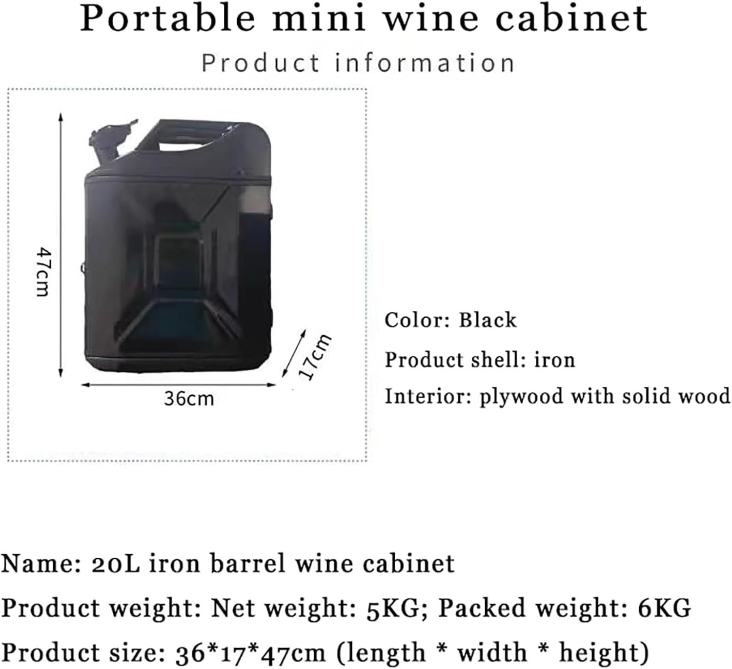 Personalized Mini Drinks Cabinet, Mini Bar Cabinet Jar Set, Portable Whiskey Storage Box, 20L Large Capacity and Beautifully Durable, Saves Room Space, for Holiday Party, Indoor Decoration