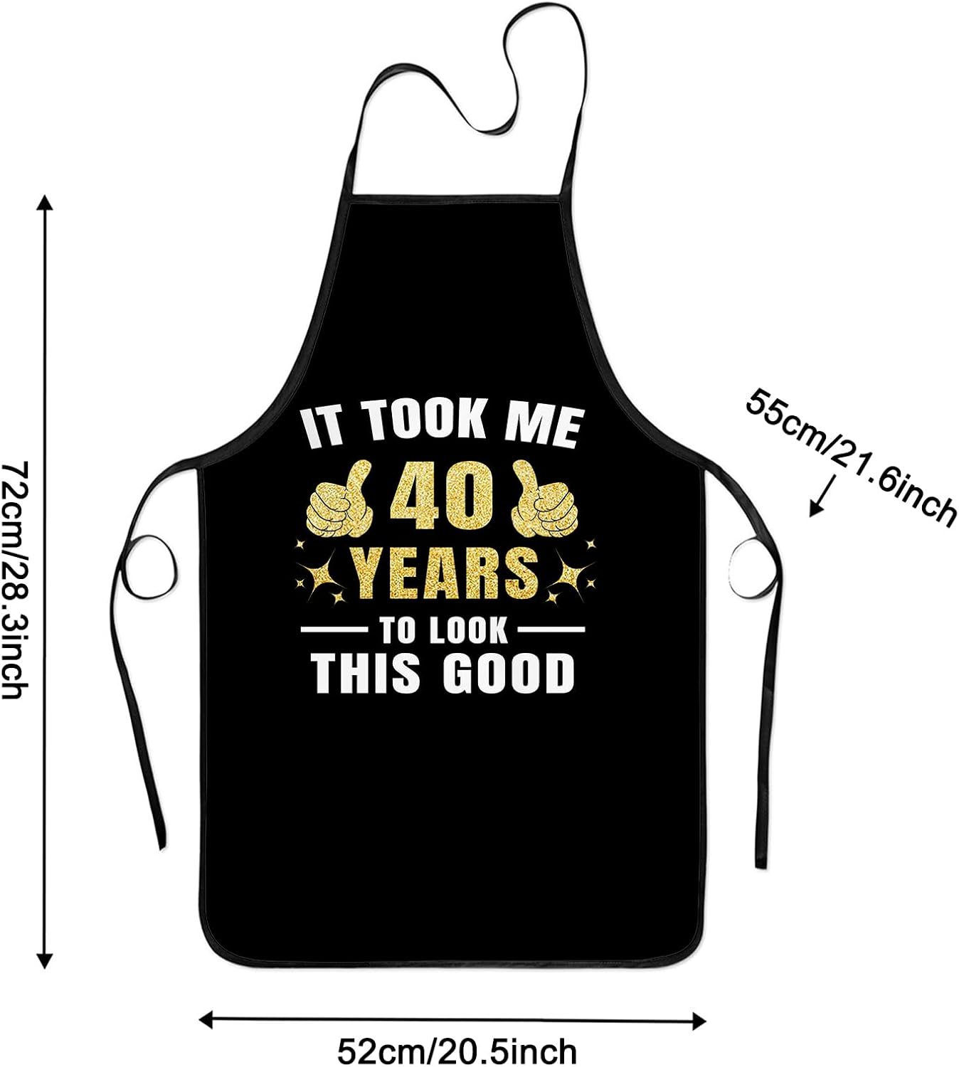 40th 45th 50th 55th 60th Birthday Gifts for Women Men, Funny Chef Apron for Women Men Grilling Cooking Baking - Image 4