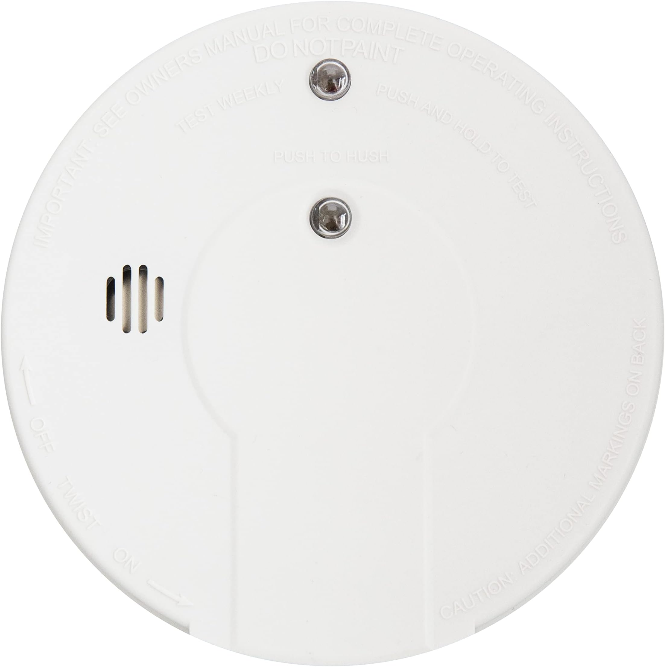 Kidde Premium Smoke Detector, Battery-Operated Smoke Alarm with Hush Feature, 9V Battery Included, White