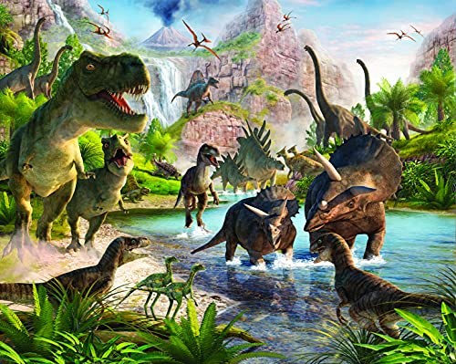 Walltastic Wt41745 Dinosaur Land Wall Mural, Green 120.08 X 96.07 Inch #TOP1