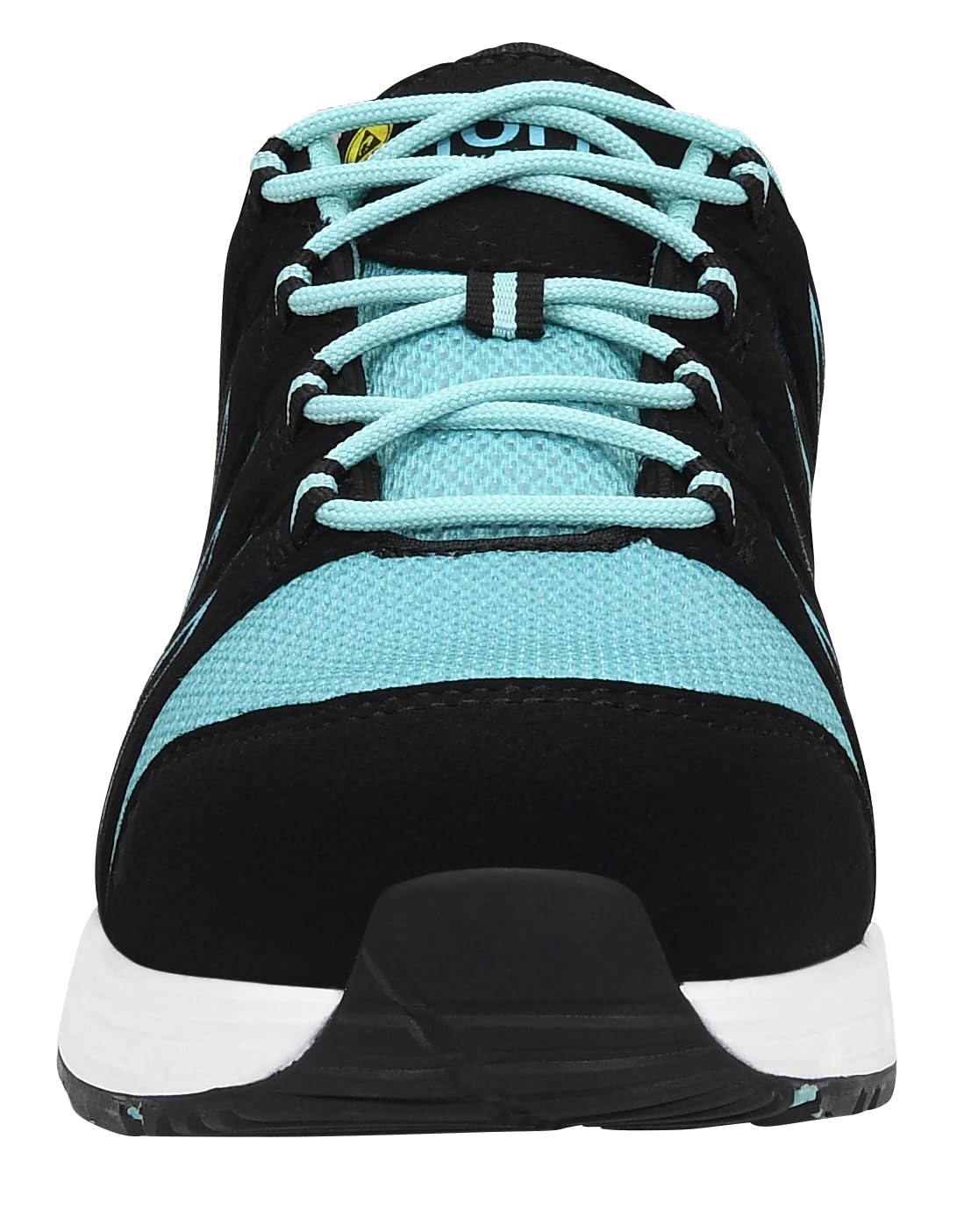 Jori Jo_Speedy Black-Aqua Low ESD S1P, scarpe antinfortunistiche da donna, in tessuto, con tappo in plastica (più leggero della punta in acciaio), leggere, sportive, nero/turchese