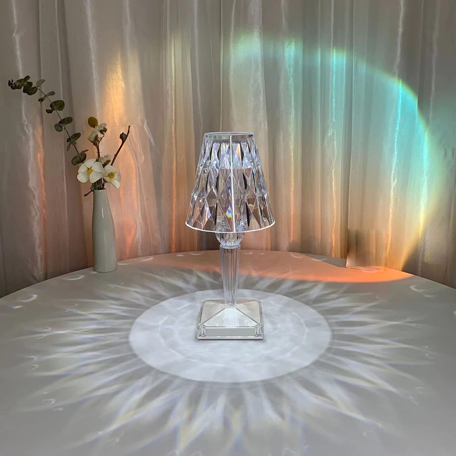 Marrone Crystal Table Lamp with Light, Touch Control USB Type -C Rechargeable Cordless Acrylic Diamond Nightstand Light with Elegant Lamp Shade-image-39