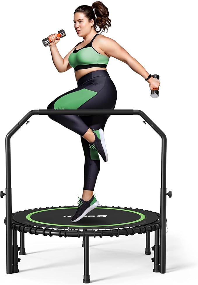 BCAN 450LBS Foldable Mini Trampoline, 40" Fitness Trampoline with