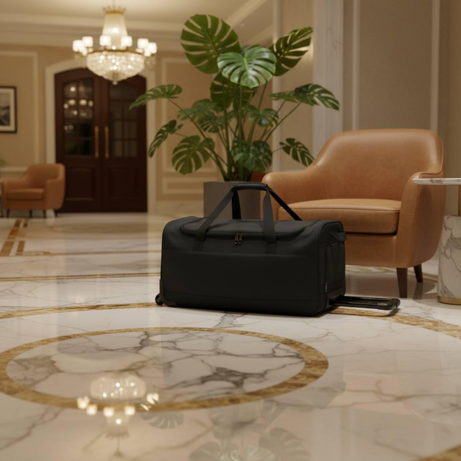 Equipaje de Entrenamiento Deportivo Maleta Rodante Deportiva Bolso Duffel Gran Compartimento Asa Telescópica en Lona y Metal Adecuado para Trayectos Entrenamientos Viajes