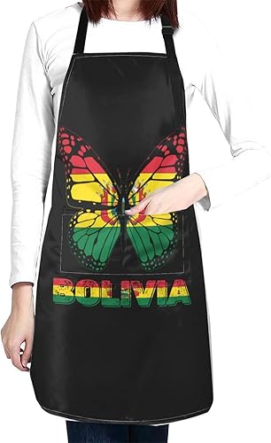 Miniatura 2 de Delantal vintage con diseño de bandera de la República Centroafricana con bolsillos para chef, hombres y mujeres, pintor, cocina, horneado