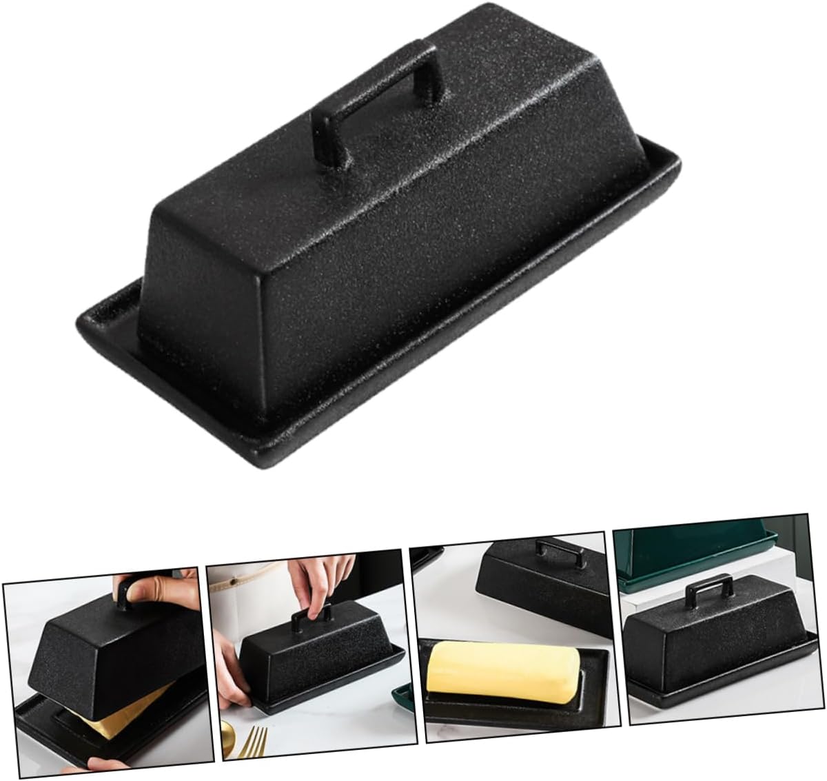 KICHOUSE 1Set Creative Ceramic Butter Storage Tray with Lid Butter Container for Cheese Snacks and More for Everyday Meals and Gifting