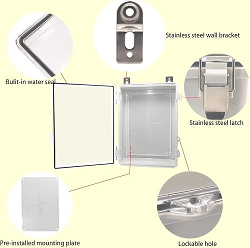 Miniatura 3 de Caja eléctrica impermeable para exteriores, caja de conexiones resistente a la intemperie, IP67 de plástico ABS, interruptor de caja de proyectos