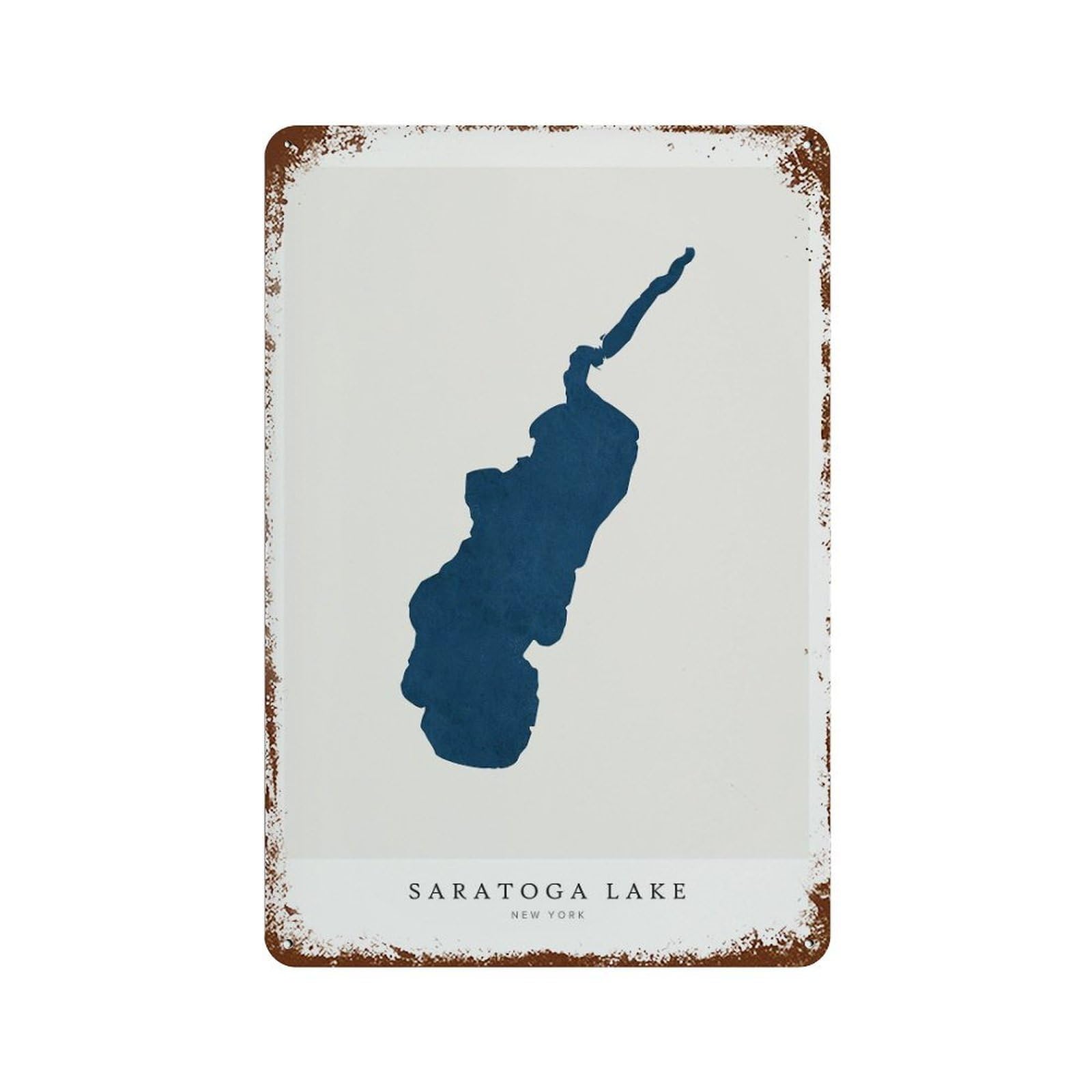 xiaoxiaoshen Saratoga Lake Map House New York Wall Decor Art Metal Tin Poster Modern Home Decor Art Home Bar Shop Decorations Vintage Sign 30x20cm