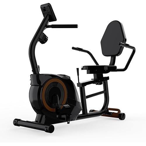 Recumbent Exercise Bike for Home Use, Quiet Recumbent Stationary Bikes for Adults & Seniors, 16-Level Resistance, Adjustable Seat, Supports 400LB, Pulse Sensors & LCD Display