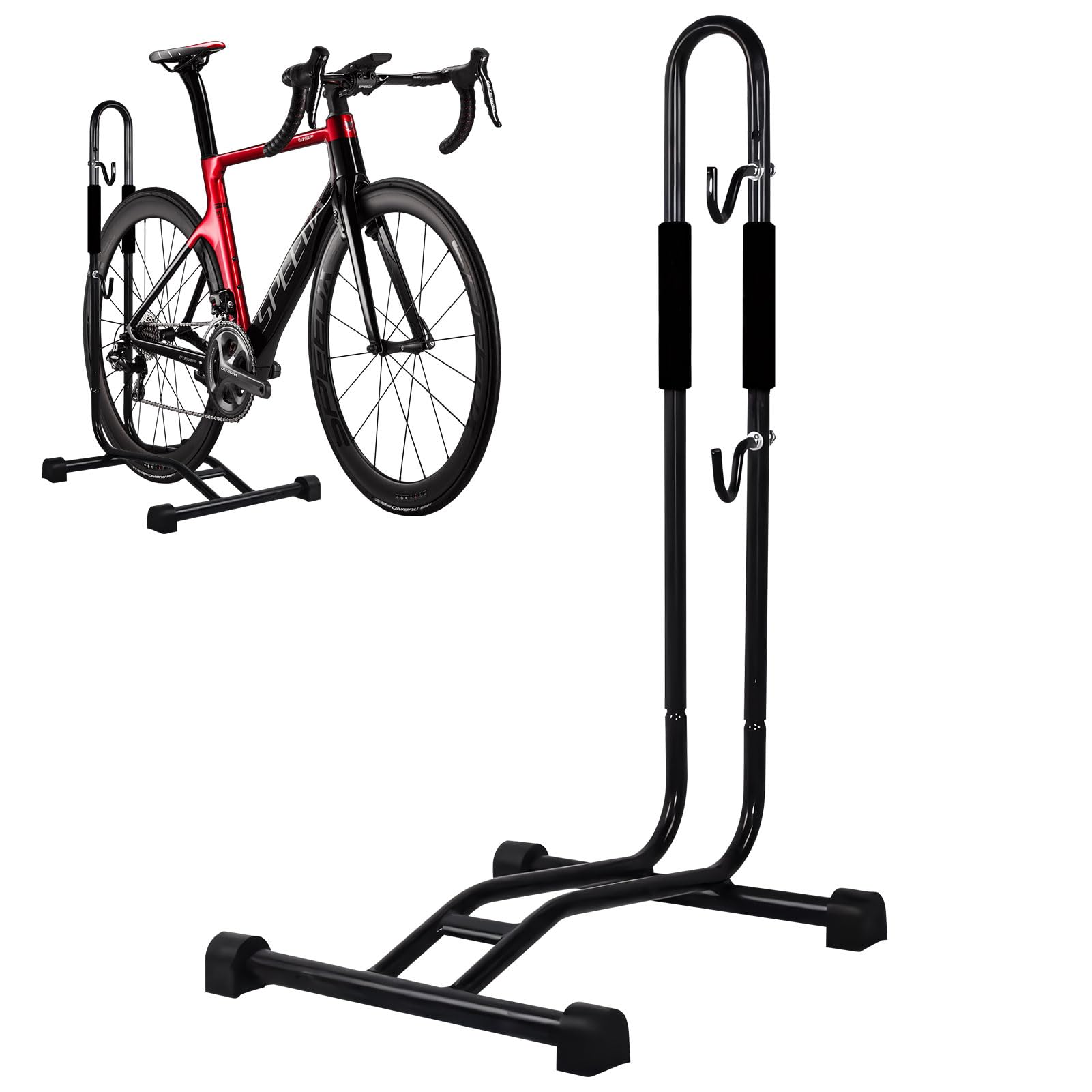 Fahrradständer Boden 90°, Fahrradhalter mit Reifenbreiten bis 65 mm, Universell Radständer, Freistehender Fahrrad Ständer MTB, Fahrrad Montageständer 