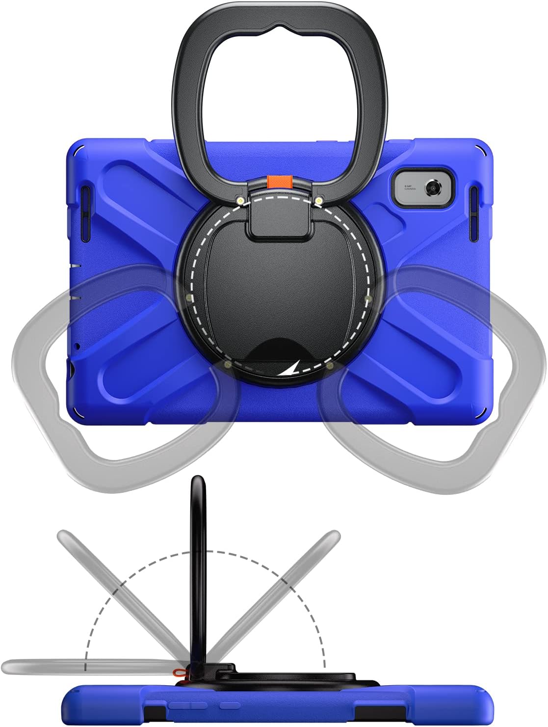 for Lenovo Tab M9 9.0 inch (TB-310FU,2023 Released) Shockproof Kids Case,360 Degree Rotating Handle Stand Bracket Heavy Duty Rugged Cover,[Kickstand] [Shoulder Strap],Blue