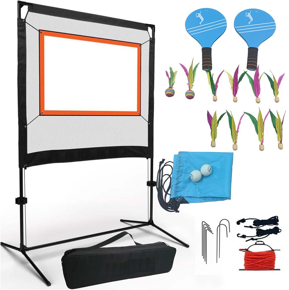 All-in-One-Set mit Schlägern und Netz – vereint Pickleball, Badminton und Tischtennis, einfach aufzubauen für Spaß im Garten, im Park, am Strand sowie drinnen und draußen