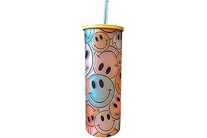SincerelyPoetry Glass Drinking Tumbler 25 OZ with Straw Bamboo Lid