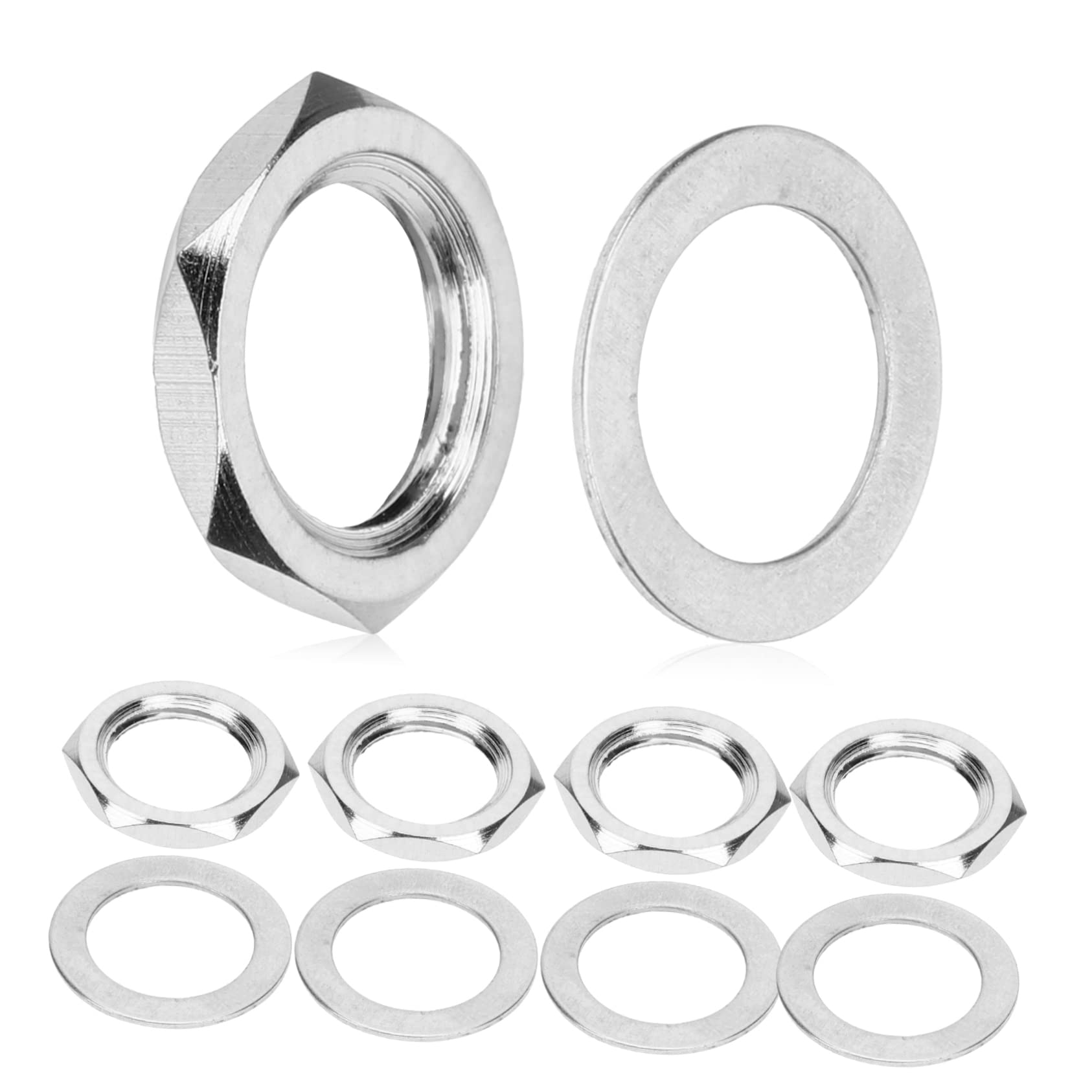 ibasenice Coustic Guitar Parts 10 Sets of Electric Guitar Nuts Washers Gaskets and Socket Nuts for Guitar Replacement