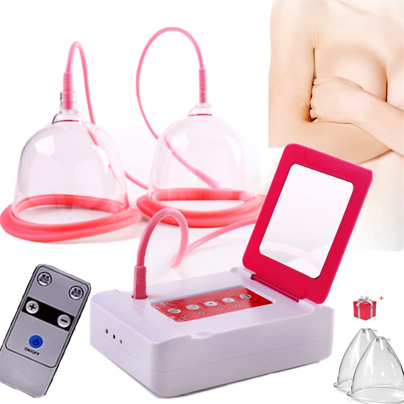 Wgzixezn Massage Electric Breast Electric Chest Massager, Anti-Sagging Firming Breast Blood Circulation, USB Bust Lift Enhancer Massager Machine Home Breast Care Device (D-Cup)