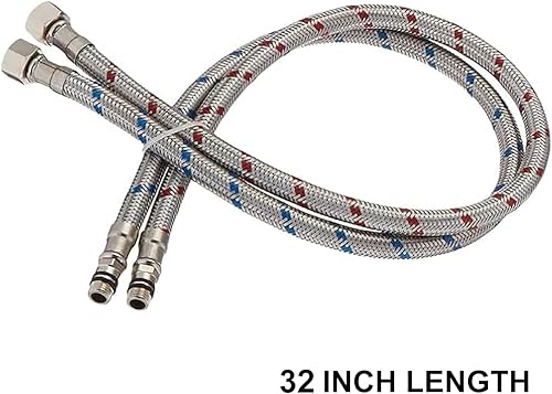 Miniatura 8 de Conector flexible trenzado de acero inoxidable para grifo de baño, líneas de suministro, manguera de grifo de cocina de baño de 24 pulgadas de