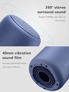 Taşınabilir Bluetooth Hoparlör, Kablosuz Hoparlör, 360 HD Surround Ses, Dış Mekan Mini IPX5 Su Geçirmez Seyahat Hoparlörü, 5 W Sürücülü, Entegre Mikrofon