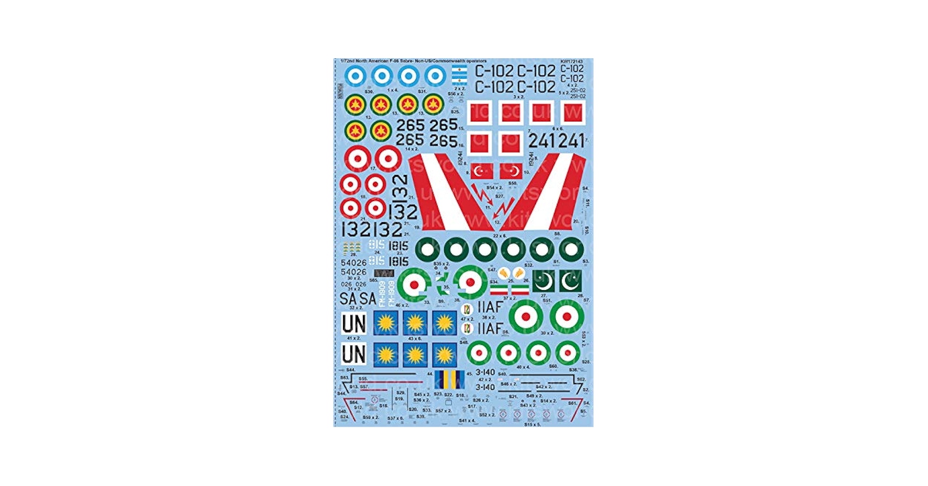 Amazon | キッツワールド KW172143 1/72 F-86 セイバー 多国籍