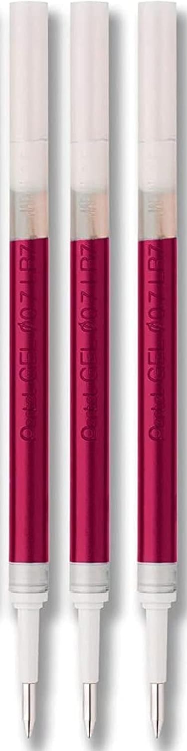 Pentel Energel 0.7 mm Liquid Gel Ink Pens - Pink Ink - Pack of 10 Deluxe RTX Pens with 3 Pink Refills