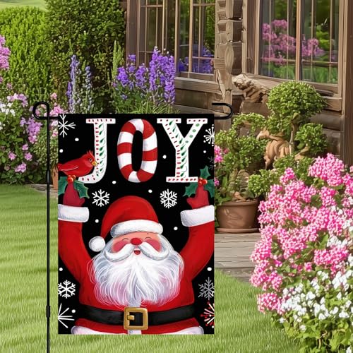 Image of BlissYard Christmas Santa Claus Garden Flag 12x18 Inch Polyester