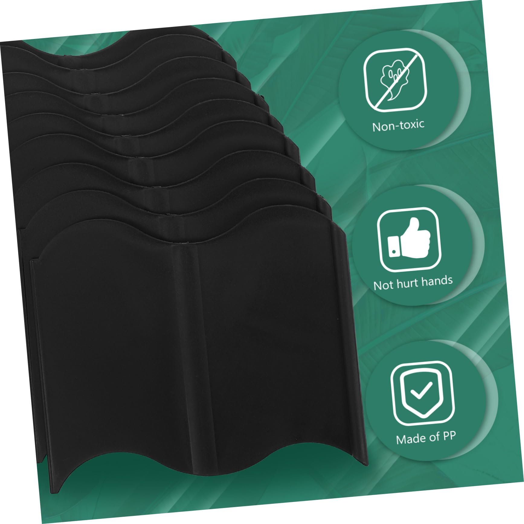 Borde de plástico negro entrelazado para valla de jardín, material de polipropileno resistente a la intemperie para una fácil instalación, perfecto para paisajismo de patios y macizos de flores