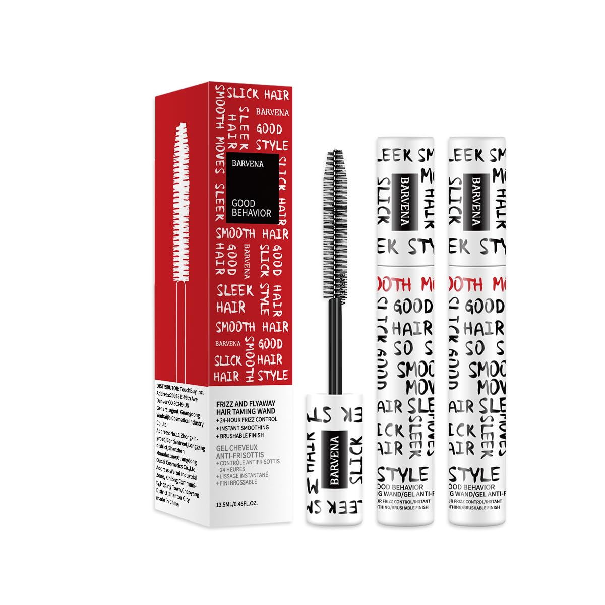 Good Behavior Frizz & Flyaway Taming Wand (2pc) Instantly Smooths Flyaways, Slicks Back Styles & Details Edges | 24-Hour Frizz Control Vegan + Cruelty Free
