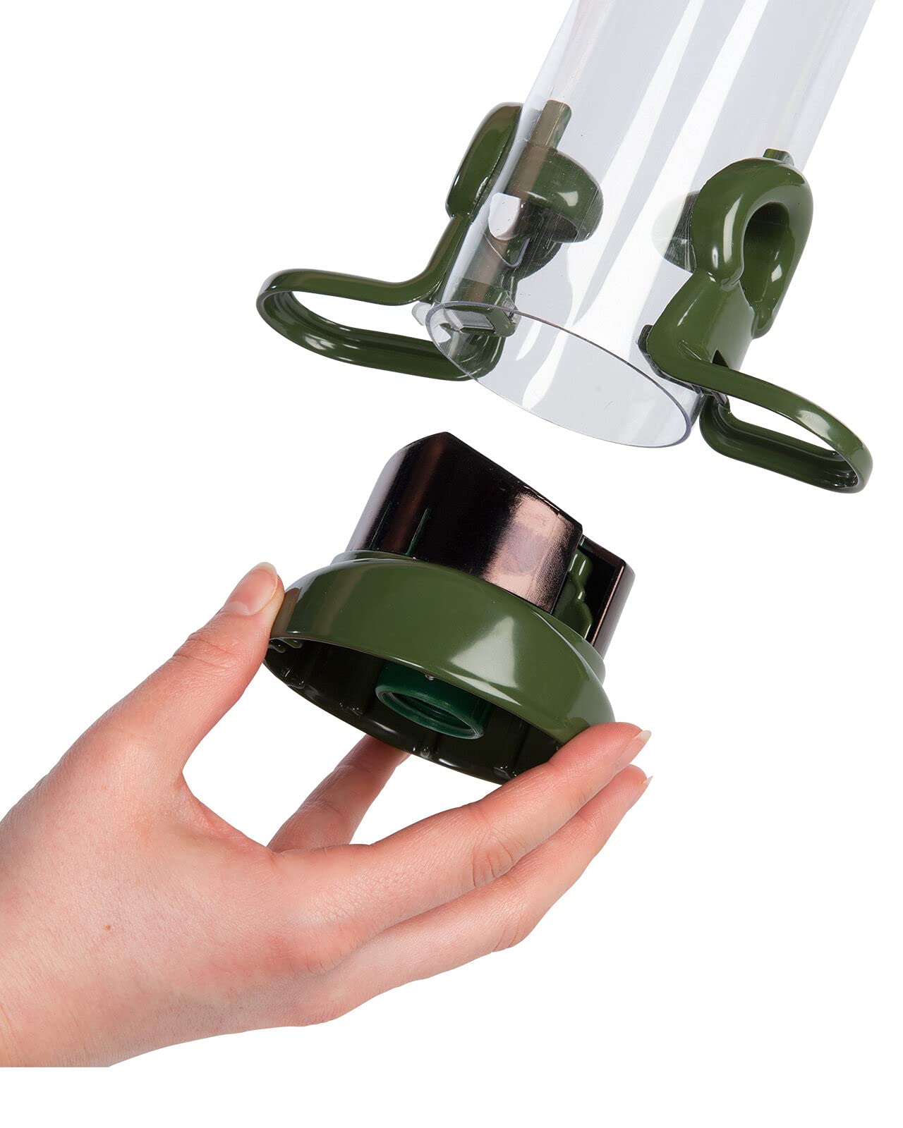 Jacobi Jayne Ring-Pull Click - Comedero pequeño para Semillas de Níger, pájaro Verde