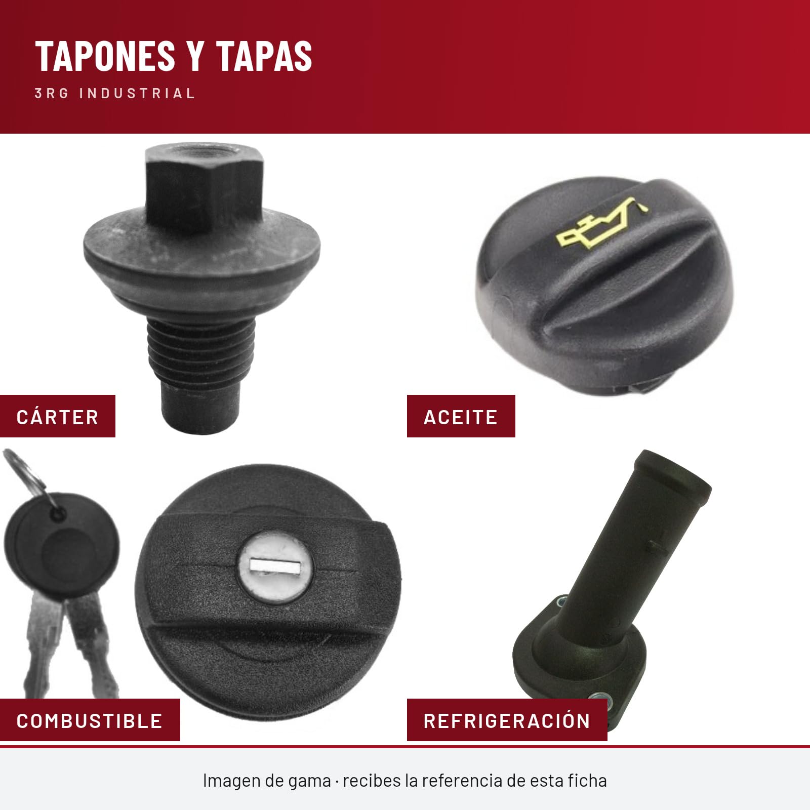 3RG INDUSTRIAL - Tapa Filtro Aceite - OEM LR001477; - Piezas para Coche Recambios Motor y Otras Partes de Vehículo - Compatible con los distintos Modelos de Coche.