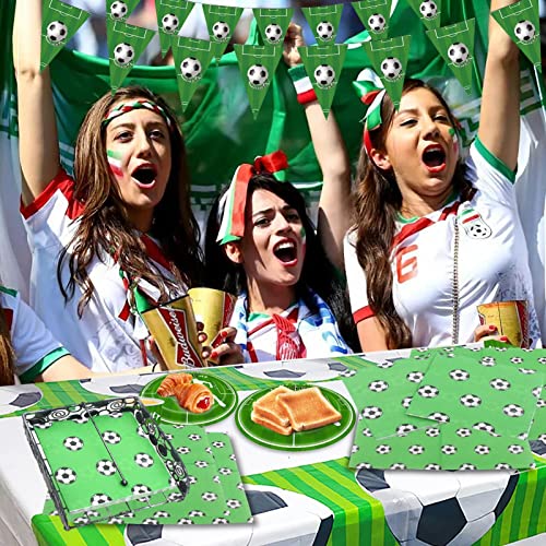 20 pçs/conjunto de decoração de mesa de tema de futebol,Bola de futebol verde louças de futebol supr