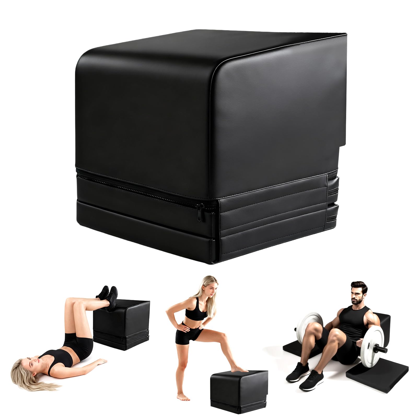 Workout Box for Hip Thrust, Glute Bench Core & Ab Strength Training, Glute Workout Equipment for Home and Gym