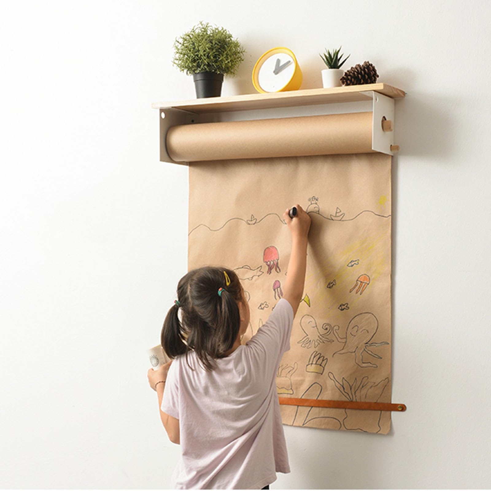 Distributeur papier kraft vintage 51 cm avec barre de coupe pour mur