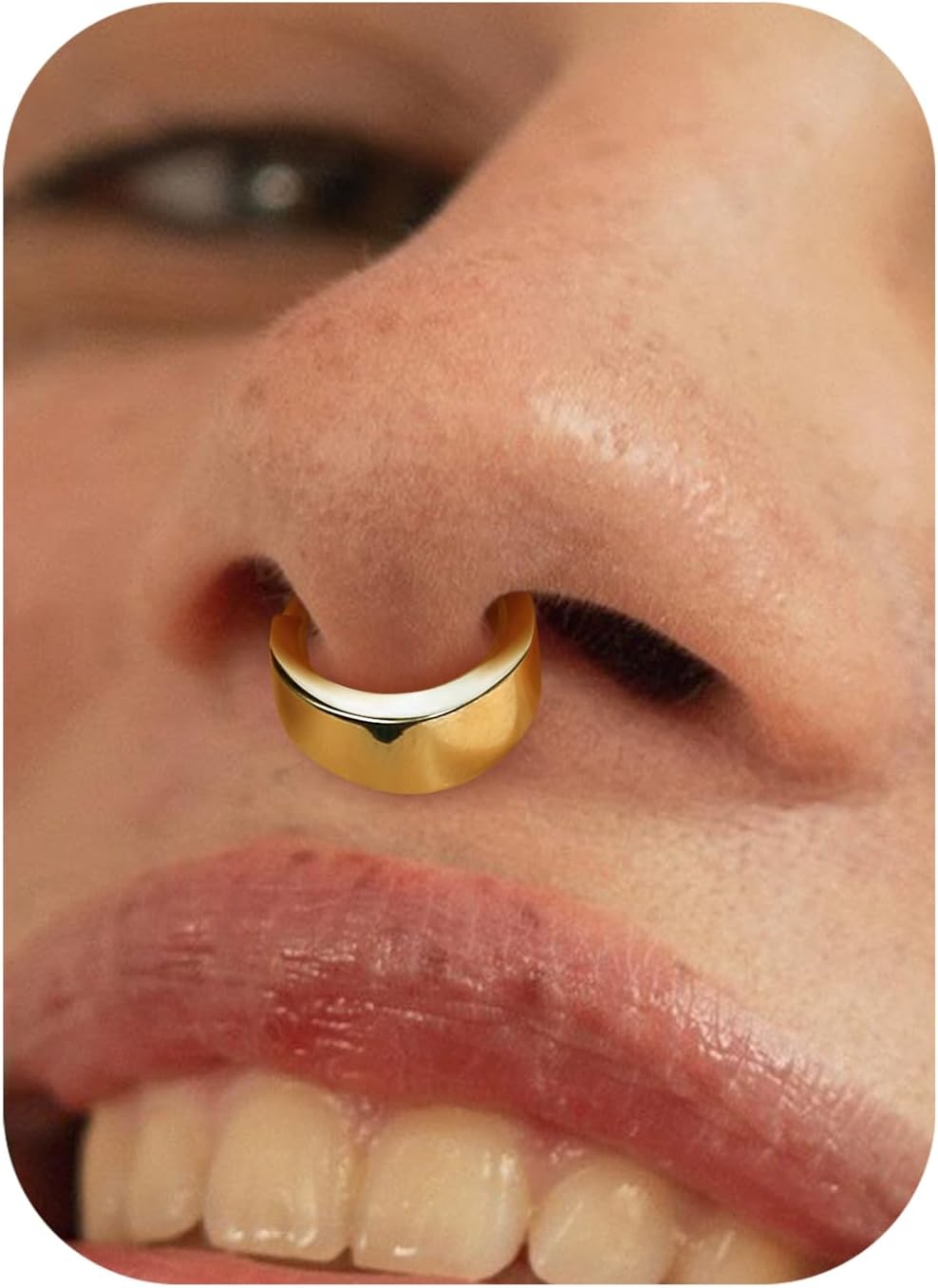 BodyBonita Septum Rings 16G - 316L Stainless Steel Nose Rings Hoops for Men Women Septum Piercing Jewelry 8 mm 10 mm