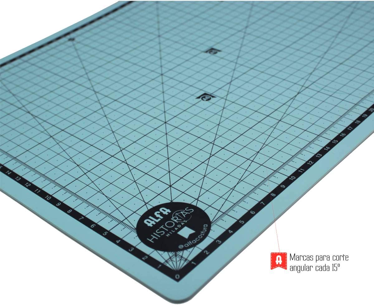 ALFA A6081 Base de Corte Plegable, Azul, 297 mm
