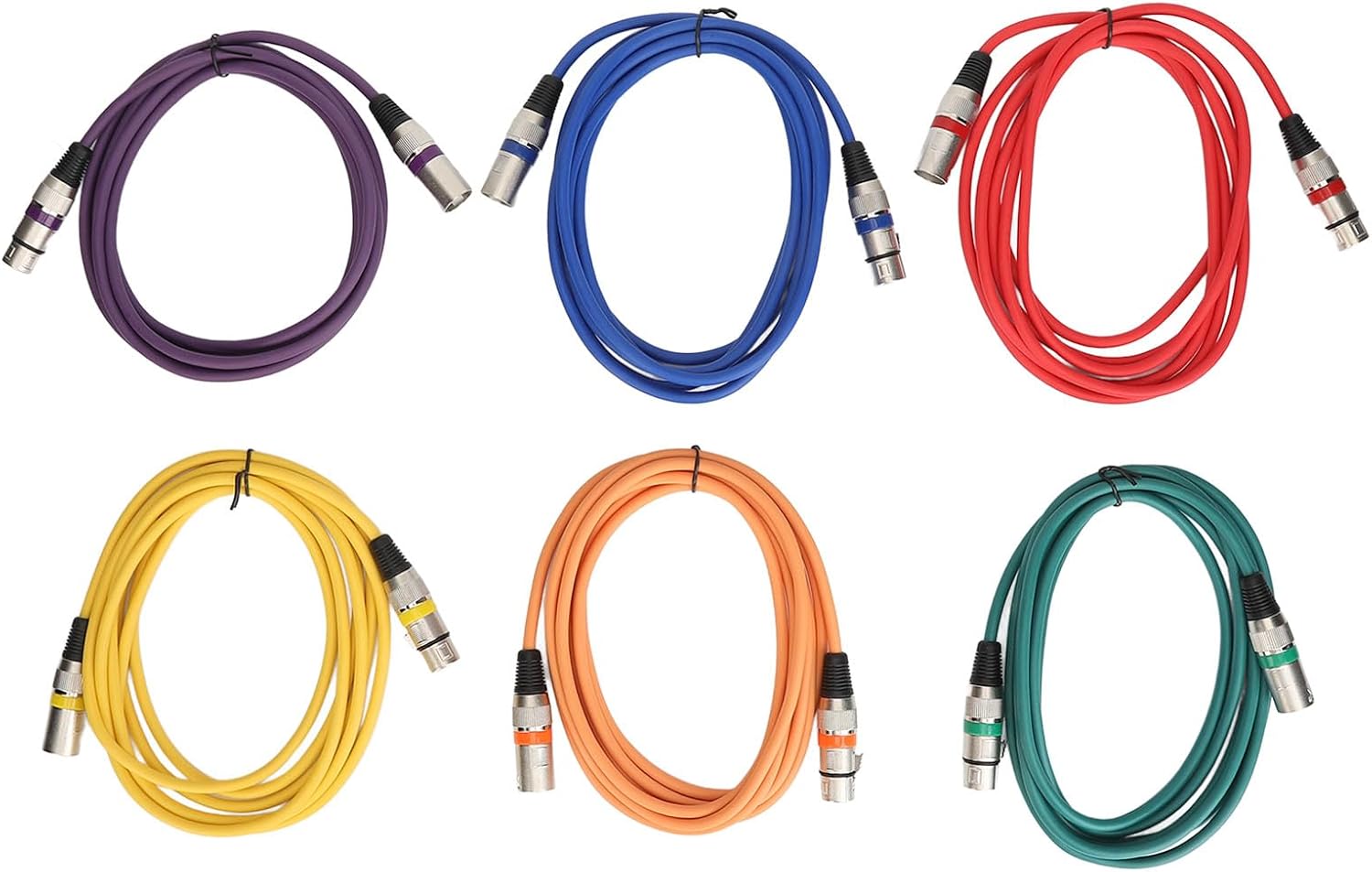Hyuduo 6 Pcs XLR Male to Female Cable Strong Anti Interference 9.84ft Mic Cord Premium Construction for Audio Interfaces, Mixer