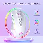 Redragon Souris de jeu, Souris blanche filaire avec RGB Rétroéclairé, 8000 DPI Réglable, PC Gaming Mice avec 9 Boutons de macro programmables & Bouton de feu, PC Souris de jeu pour Windows/Mac, Blanc