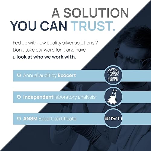 Miniatura 3 de Líquido de plata coloidal 8 fl oz 10 PPM - Agua de plata hidrosol bioactiva - Solución de suplemento nano solar natural de apoyo inmunológico -
