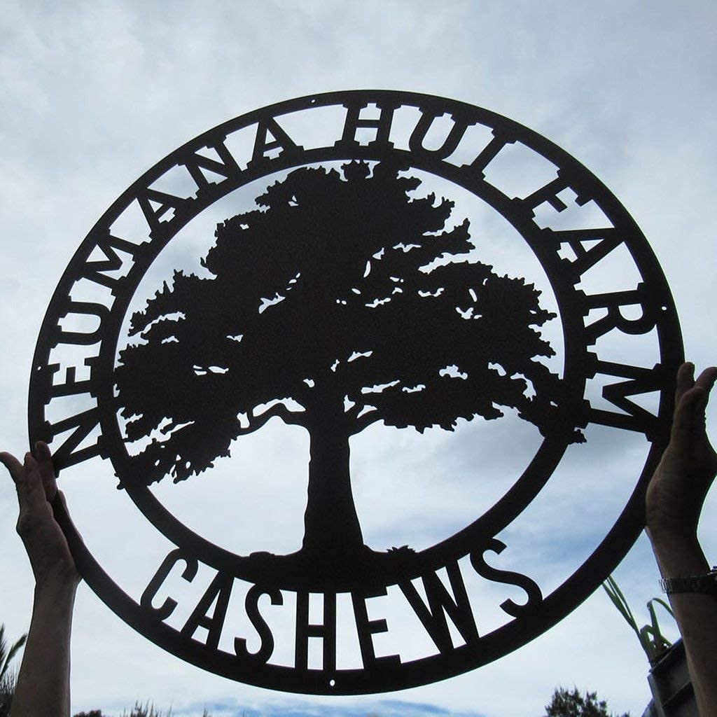 RealSteel - Oak Tree Custom Monogram | Metal Name Sign | Metal Wall Art | Metal Sign | Last Name Sign | Family Name | Personalized Wedding Gift | Metal Art | Outdoor Customized Metal Sign (30", Black)