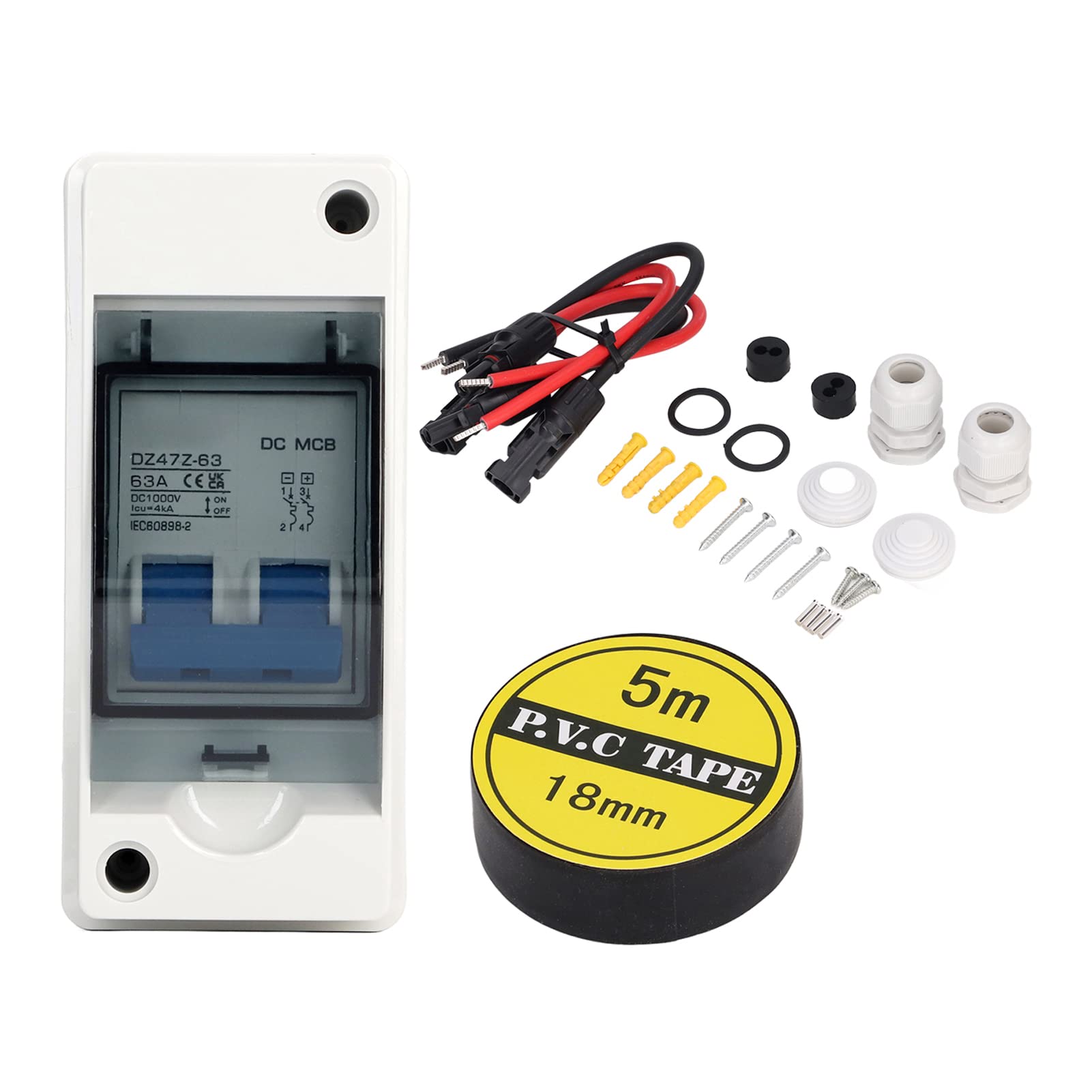 Acouto Sezionatore CC in Miniatura 63A 1000V IP65 per Pannello Solare Connettore del Fotovoltaico per un Sezionatore CC più SicuroSezionatore SolareSezionatore 63ASezionatore 1000 V