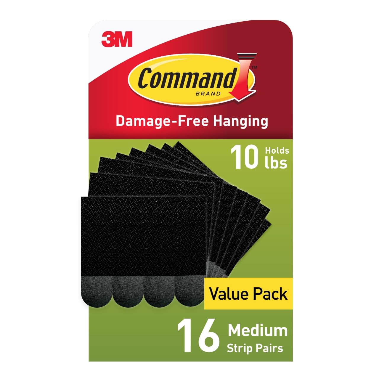 Photo 1 of ***missing five***Command 10 lb Medium 16 Pairs Picture Hanging Strips (32 Strips), Damage-Free Hangers for Picture Frames, No Tools Required, Great for Home Room Wall Decor, Black Adhesive