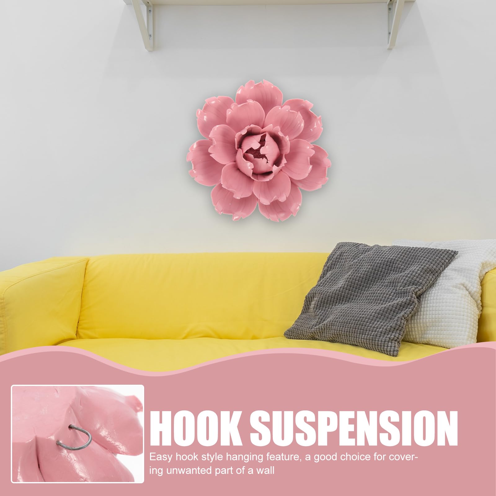 Wandbild Blumen Rosa – 50,8 X 101,6 Cm, Leinwand-Druck, Inkl. Aufhänger, Für Wohnzimmer & Büro