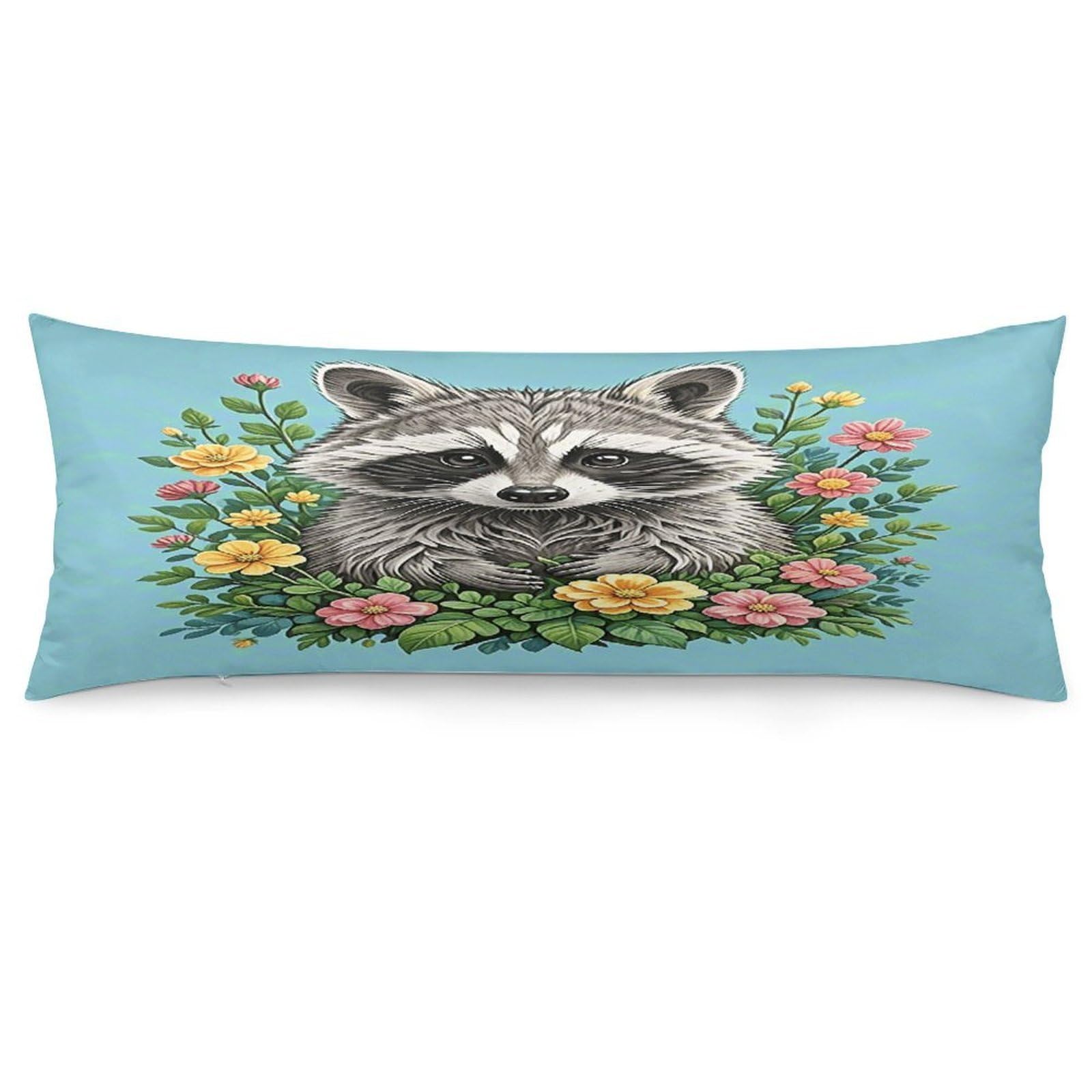 Raccoon Throw Pillow Cover Soft Pillow Case Decorative Lumbar Pillow Cover Cozy Throw Pillowcase Polyester Rectangular Cushion Case Decor for Couch Sofa Bed