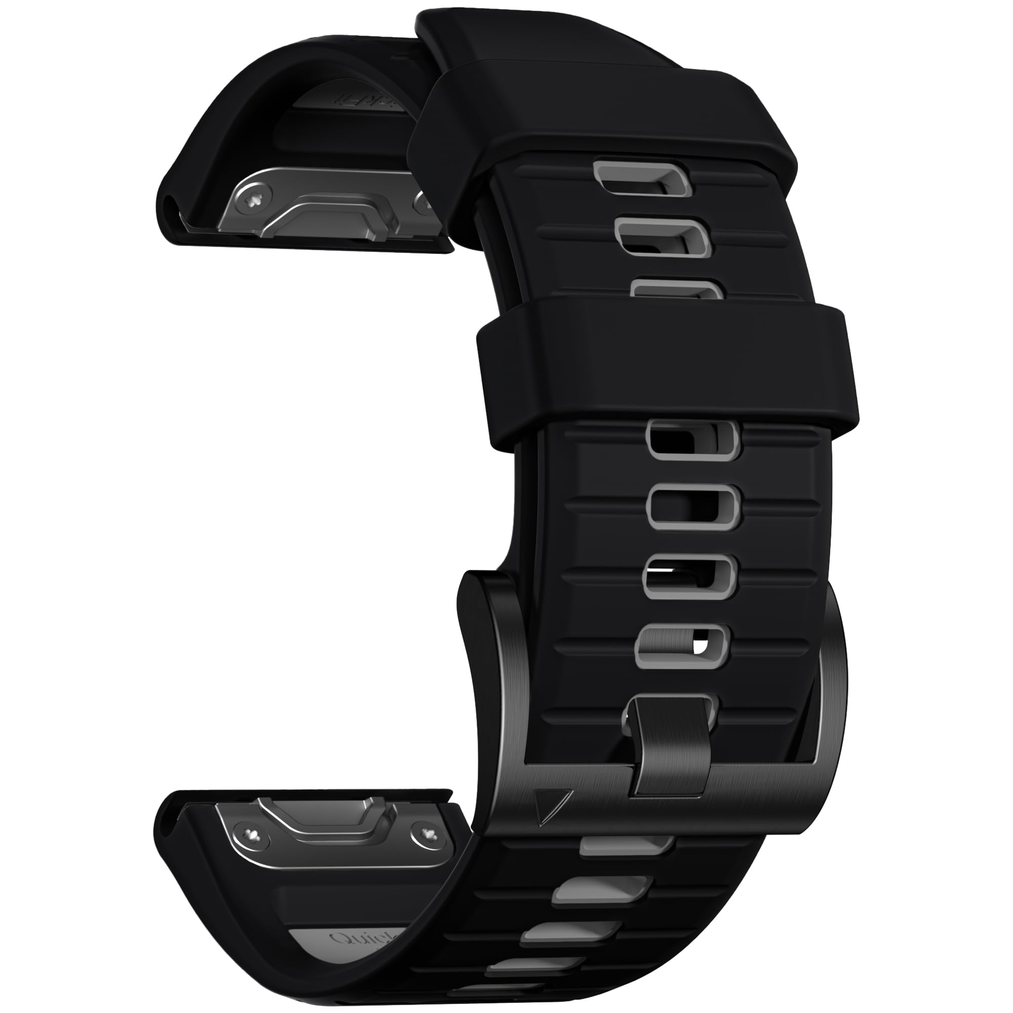 Epova QuickFit Compatible with Garmin Fenix 8 51mm Strap/Fenix 7X/7X Pro/Fenix 6X/6X Pro/Fenix 5X/5X Plus/Fenix 3/3HR - 26mm Silicone Sport Strap for Garmin Enduro/Tactix/Epix 2 51mm, BlackGrey