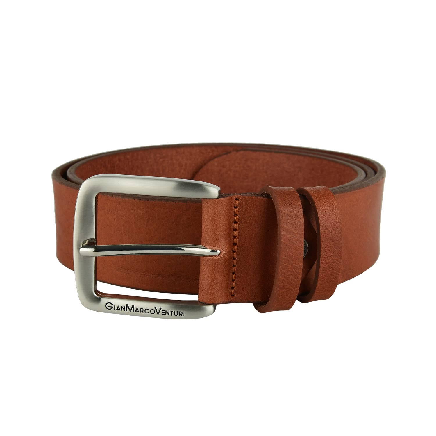 GianMarcoVenturi Cintura Uomo In Vero Cuoio, Made In Italy, Accorciabile