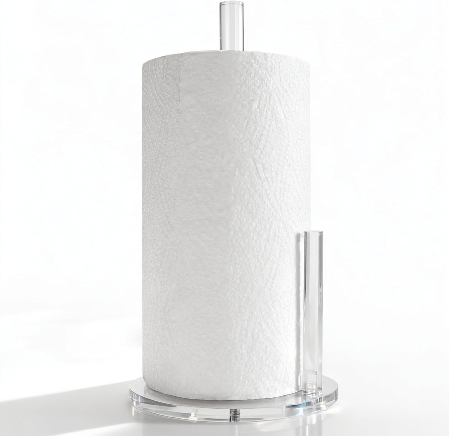 Acrylic Paper Towel Holder, Premium Stand for Kitchen Organize, One-Handed Manipulation Countertop Roll Paper Dispenser (DP014)