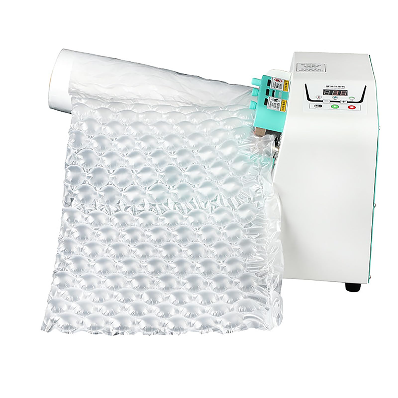 Riempitrice a cuscino d'aria, imballaggio gonfiabile automatico per logistica, velocità di gonfiaggio regolabile, controllo della temperatura e del volume d'aria, ideale per forniture di imballaggio