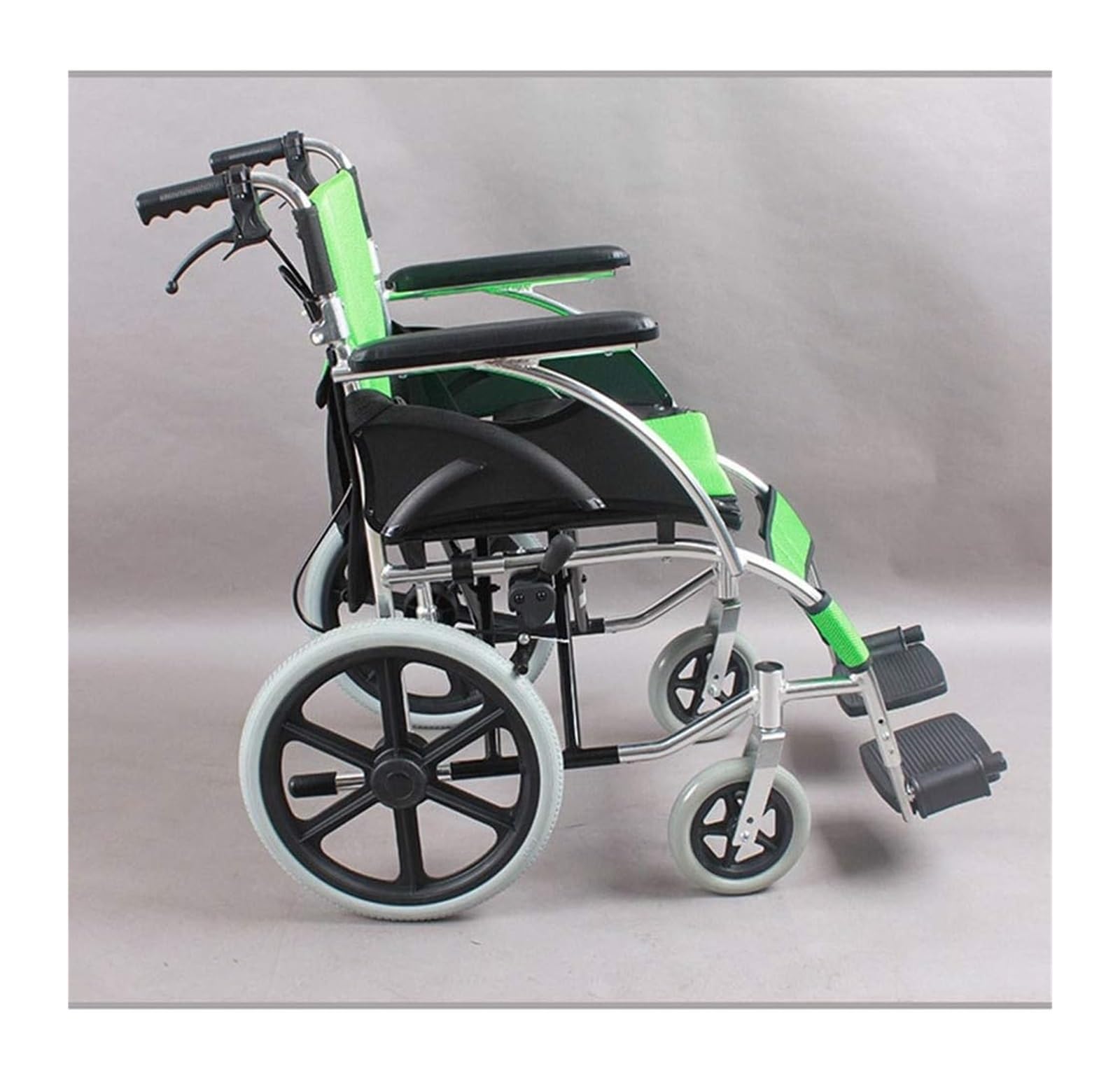Carrozzine Pieghevoli Carrozzina Pieghevole Cuscino in Spugna Piccola rampa per Scooter Pieghevole in Lega di Alluminio per disabili Freno di Sicurezza Carrelli a Spinta