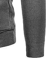 Vista 3 de JEShifangjiusu Cárdigan de algodón para hombre, con botones, cuello en V, suéter de punto básico, ligero, holgado, abrigo, Gris oscuro