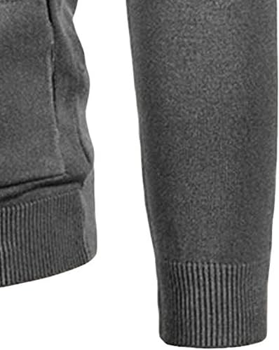 Miniatura 3 de JEShifangjiusu Cárdigan de algodón para hombre, con botones, cuello en V, suéter de punto básico, ligero, holgado, abrigo, Gris oscuro